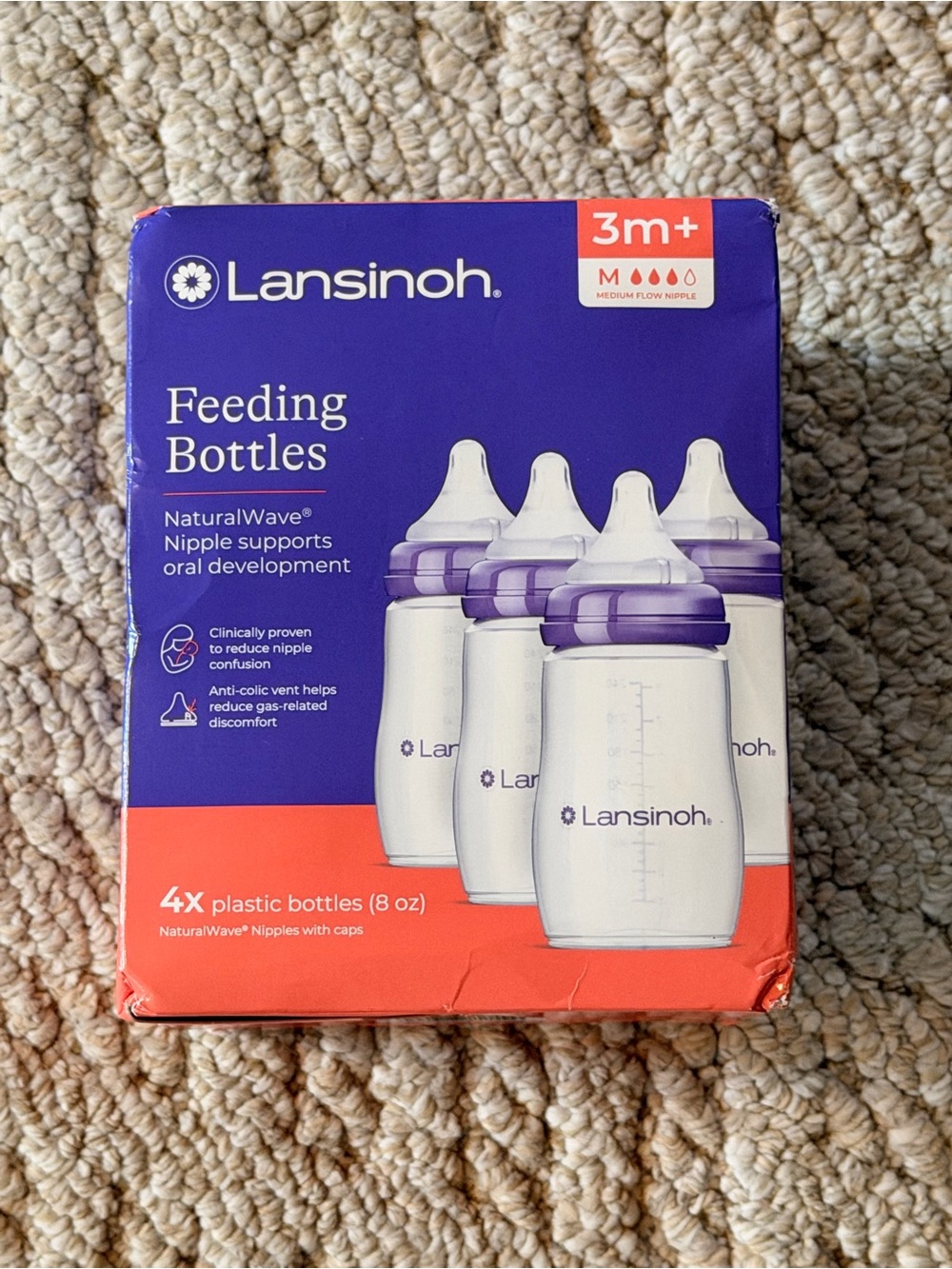 Lansinoh Purple-Top Feeding Bottles (4 Pack)